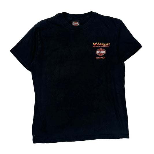 Harley Davidson Graphic T-Shirt - Large Black Cotton