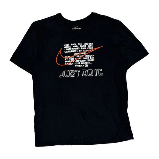 Just Do It Nike T-Shirt - Large Black Cotton