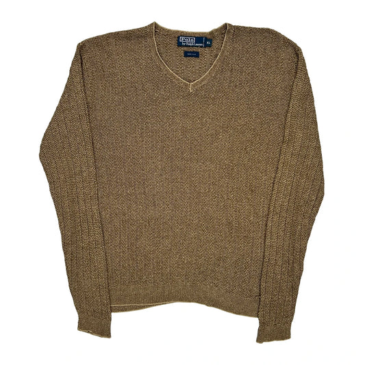 Polo By Ralph Lauren Jumper - XL Brown Silk