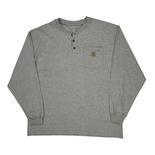 Carhartt Tall Long Sleeve T-Shirt - XL Grey Cotton Blend