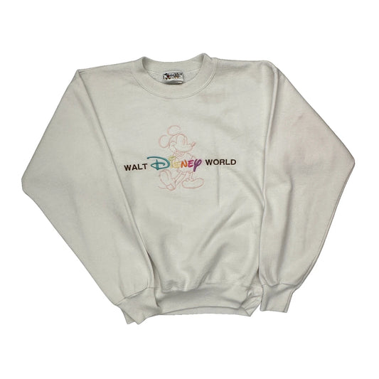 Made In USA Disney Graphic Sweatshirt - Small White Cotton Blend