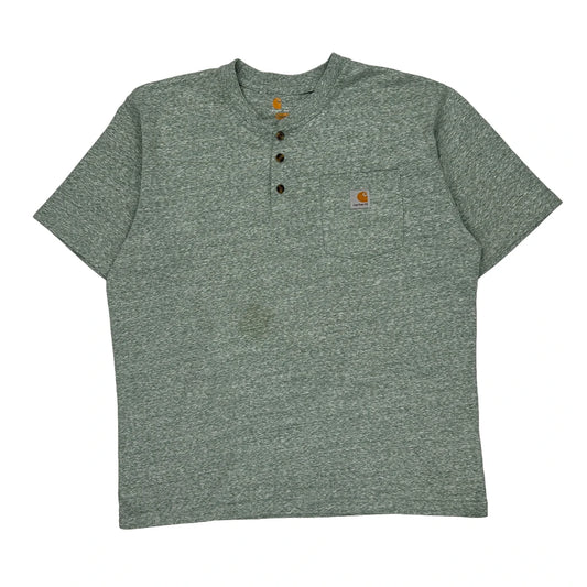 Carhartt T-Shirt - Large Green Cotton