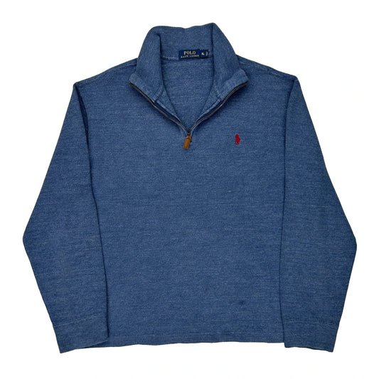 Polo By Ralph Lauren 1/4 Zip - XL Blue Cotton