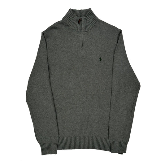 Polo By Ralph Lauren Tall 1/4 Zip - Large Grey Cotton