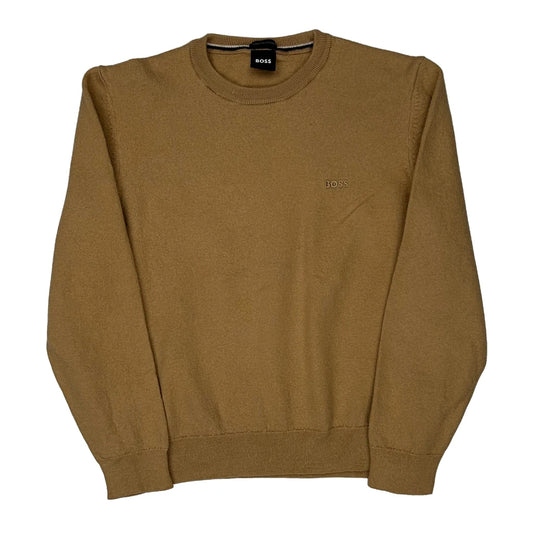 Boss Jumper - Large Beige Merino Wool Blend