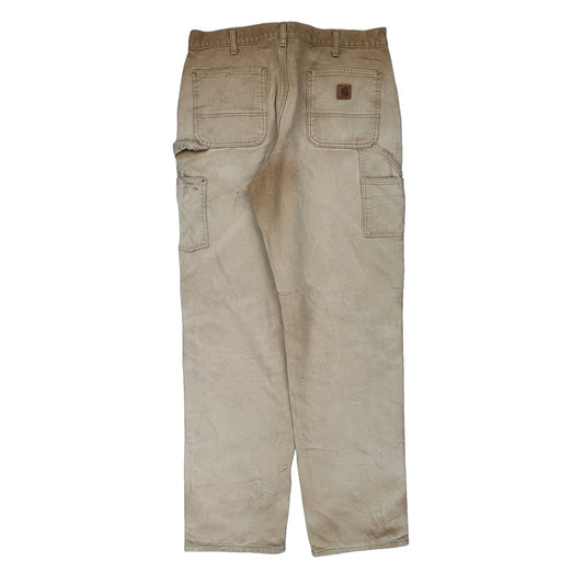 Carhartt Carpenter Trousers - 35W 35L Beige Cotton