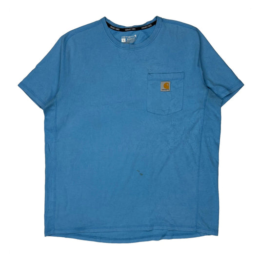 Carhartt T-Shirt - Large Blue Cotton
