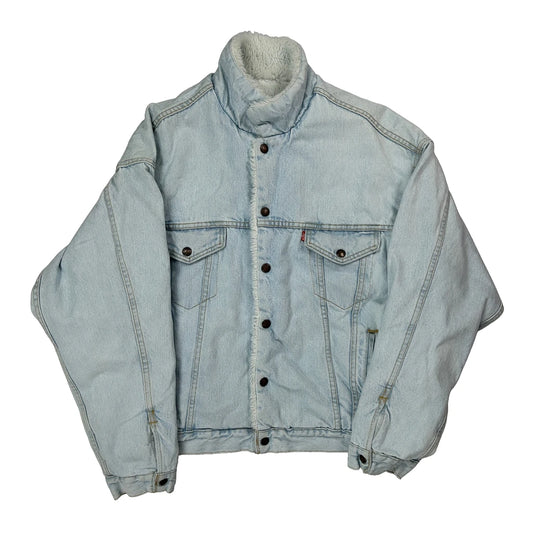 1980S Made In USA Levis Sherpa Denim Jacket - XL Light Wash Denim