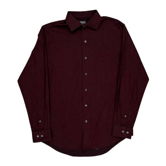 Van Heusen Shirt - Medium Burgundy Cotton Blend