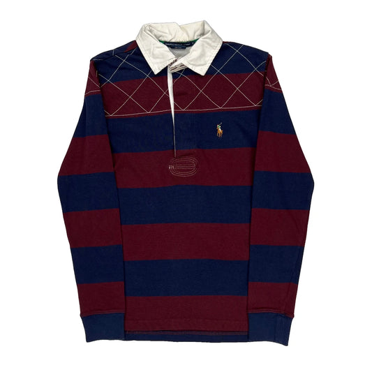 Ralph Lauren Sport Striped Rugby Shirt - Small White Cotton