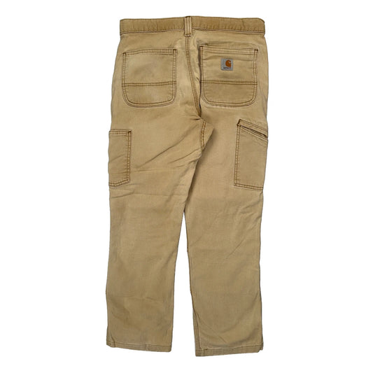 Carhartt Double Knee Carpenter Trousers - 30W 30L Beige Cotton