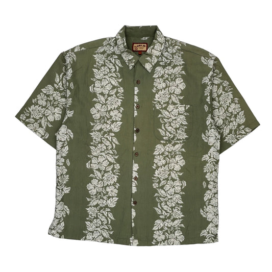 Aloha Joe Hawaiian Shirt - XL Green Cotton