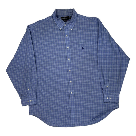 Ralph Lauren Checked Shirt - XL Blue Cotton