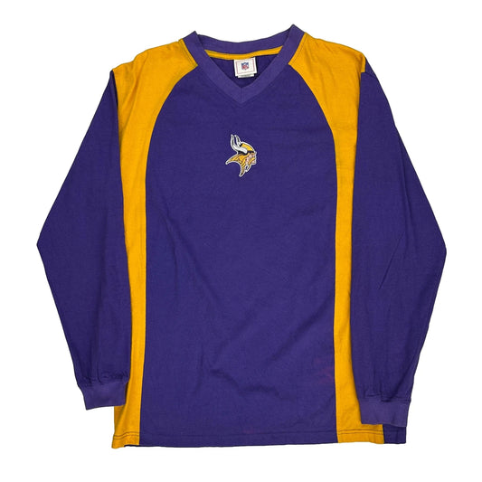 Minnesota Vikings Nfl Long Sleeve T-Shirt - Large Purple Cotton