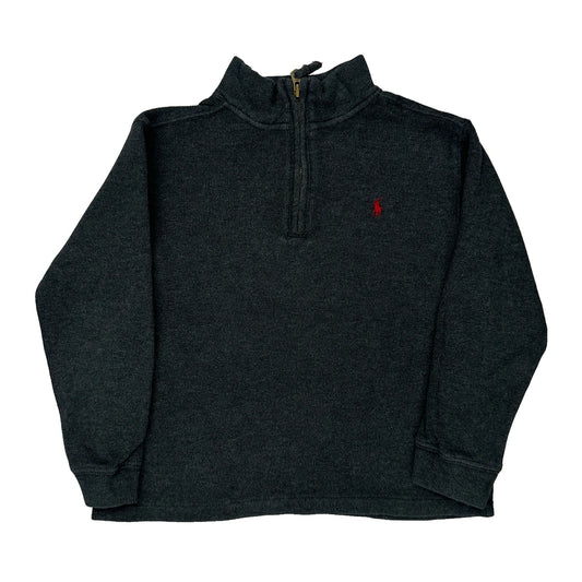 Polo By Ralph Lauren 1/4 Zip - Small Grey Cotton