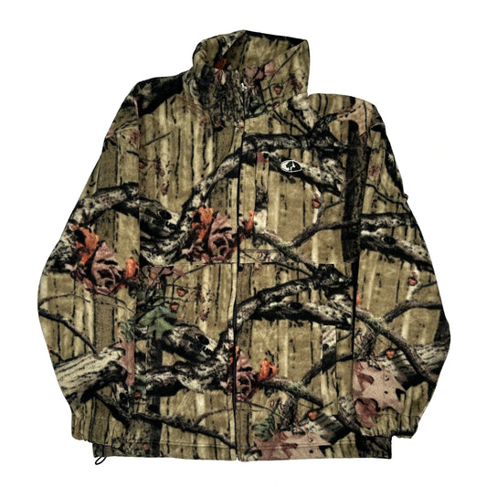 Mossy Oak Camo Fleece Jacket - Medium Khaki Polyester