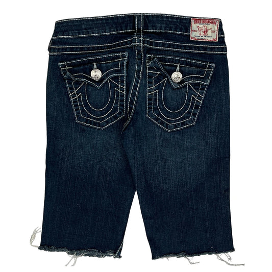 True Religion Cropped Jeans - 30W UK 6 Dark Wash Denim