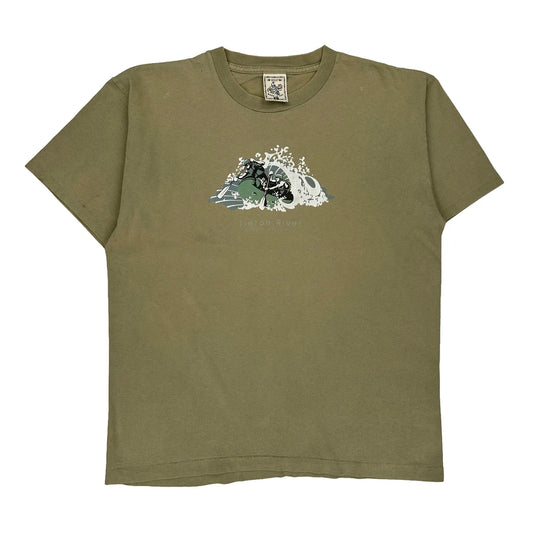 Tieton River Alore Single Stitch T-Shirt - Large Khaki Cotton