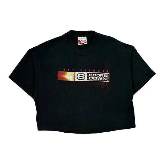 Tony Stewart Chase Authentics Cropped T-Shirt - Large Black Cotton