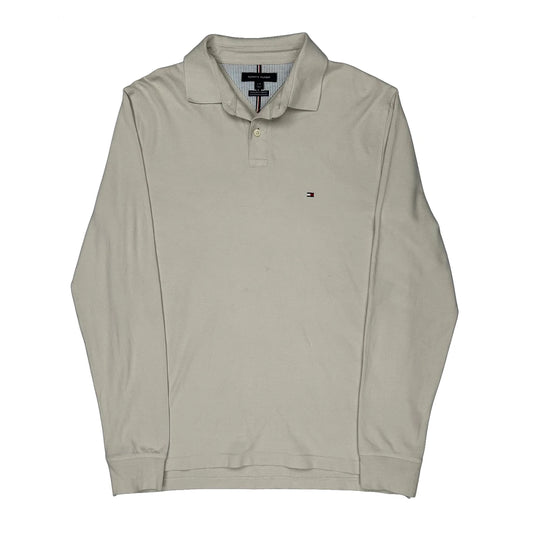 Vintage Tommy Hilfiger Polo Shirt - Large Beige Cotton