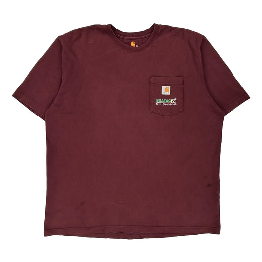 Seatac Mill Services Carhartt T-Shirt - XL Burgundy Cotton