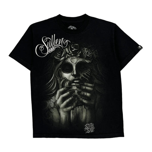 Sullen Graphic T-Shirt - Medium Black Cotton