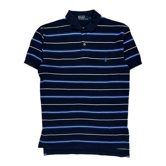 Polo By Ralph Lauren Striped Polo Shirt - Small Blue Cotton