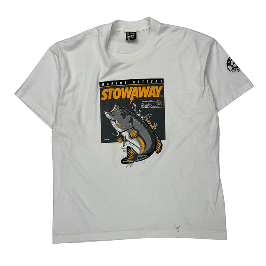 Marine Battery Fruit Of The Loom Graphic T-Shirt - XL White Cotton