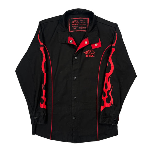 Vintage Flames Bsx Graphic Shirt - Small Black Cotton
