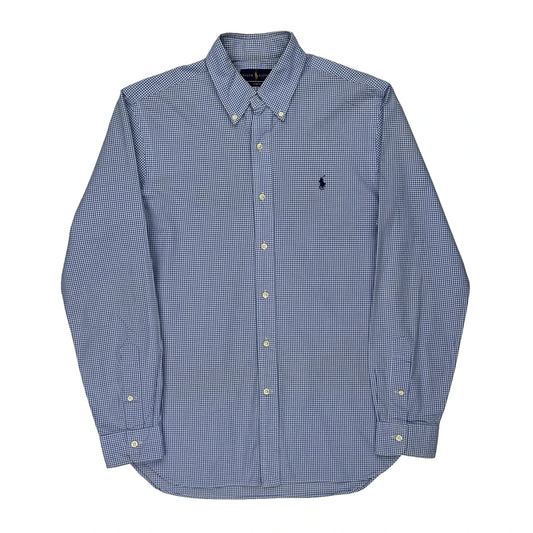 Checked Ralph Lauren Slim Fit Shirt - Medium Blue Cotton