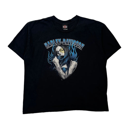 Vintage Winterville, Nc Harley Davidson Graphic T-Shirt - 2XL Black Cotton