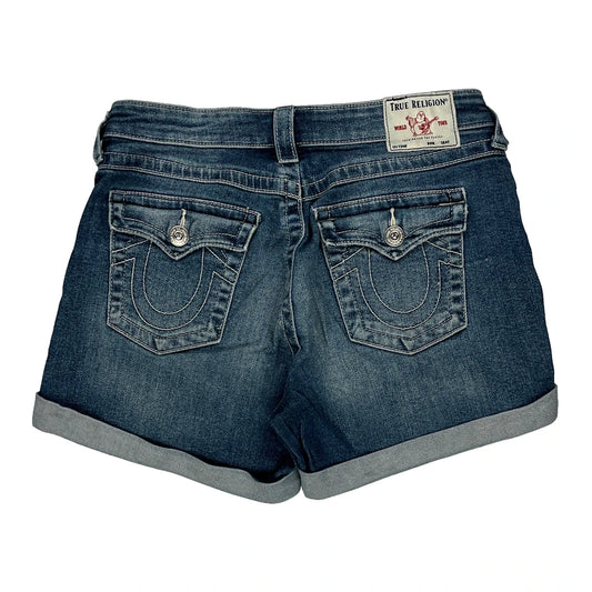True Religion Denim Shorts - 30W UK 8 Blue Cotton