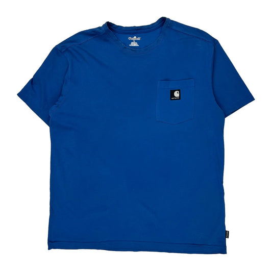 Carhartt T-Shirt - Large Blue Cotton Blend