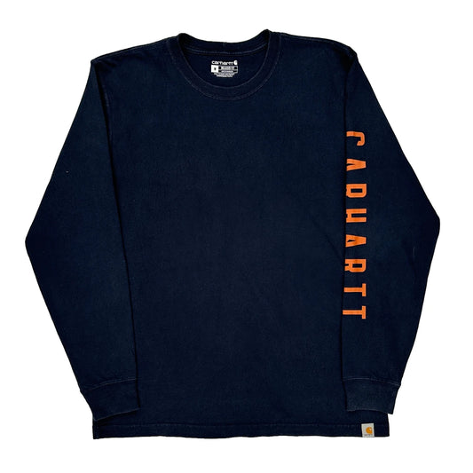Carhartt Graphic Long Sleeve T-Shirt - Medium Navy Cotton