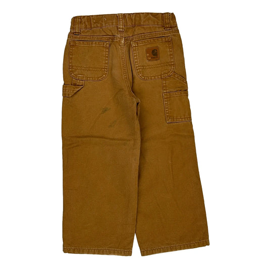 Age 4 Carhartt Double Knee Carpenter Trousers - Small Brown Cotton