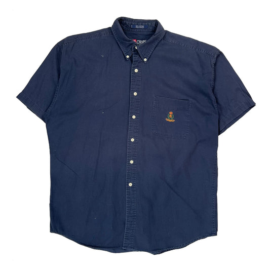 Chaps Ralph Lauren Short Sleeve Shirt - Large Navy Cotton