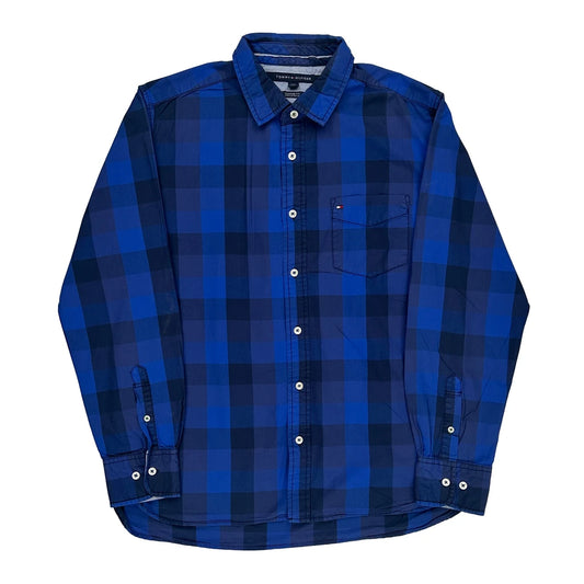 Tommy Hilfiger Checked Shirt - Large Blue Cotton