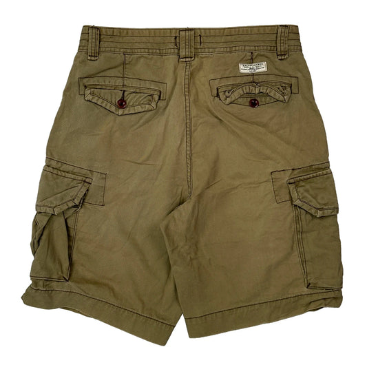 Vintage Polo By Ralph Lauren Cargo Shorts - 32W 11L Khaki Cotton