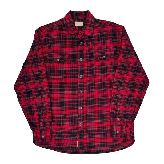 Vintage Jachs Checked Flannel Shirt - XL Red Cotton