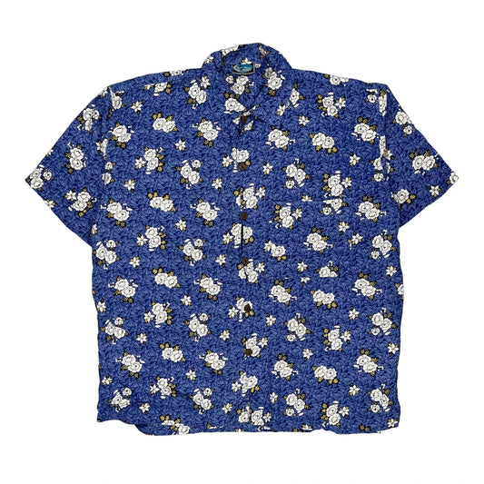 Unbranded Floral Hawaiian Shirt - XL Blue Cotton