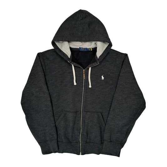 Vintage Polo By Ralph Lauren Hoodie - Large Grey Cotton Blend