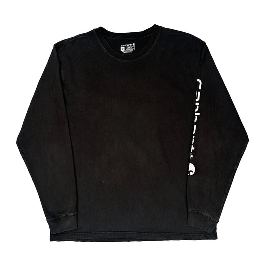 Carhartt Long Sleeve T-Shirt - Large Black Cotton