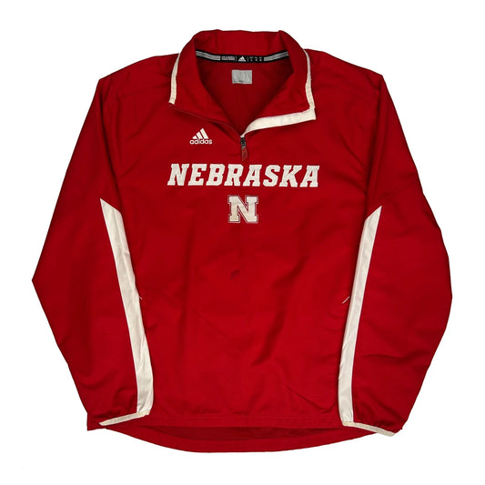 Nebraska Adidas College Track Jacket - Large Red Polyester