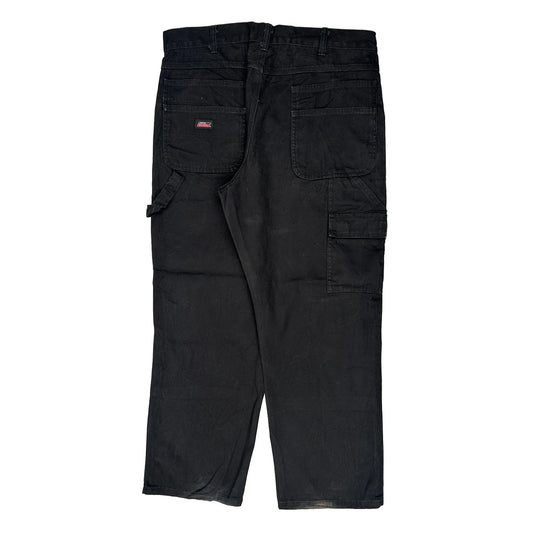 Dickies Double Knee Carpenter Trousers - 36W 30L Black Cotton