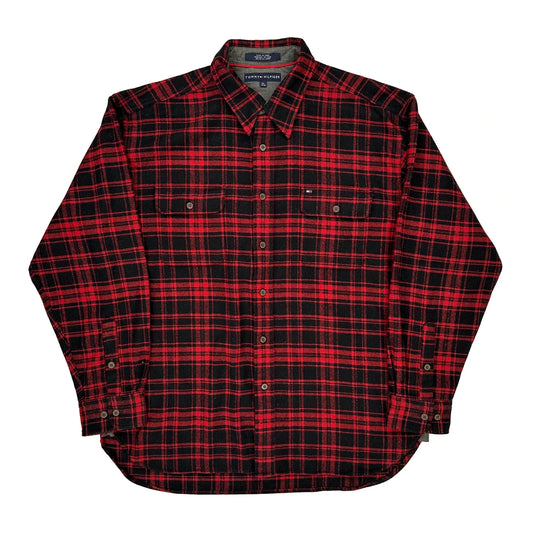 Tommy Hilfiger Checked Flannel Shirt - XL Black Cotton