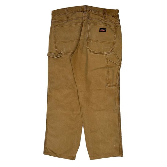 Dickies Carpenter Trousers - 32W 27L Brown Cotton