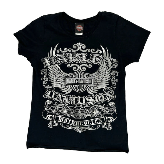 Harley Davidson Graphic T-Shirt - XL Black Cotton