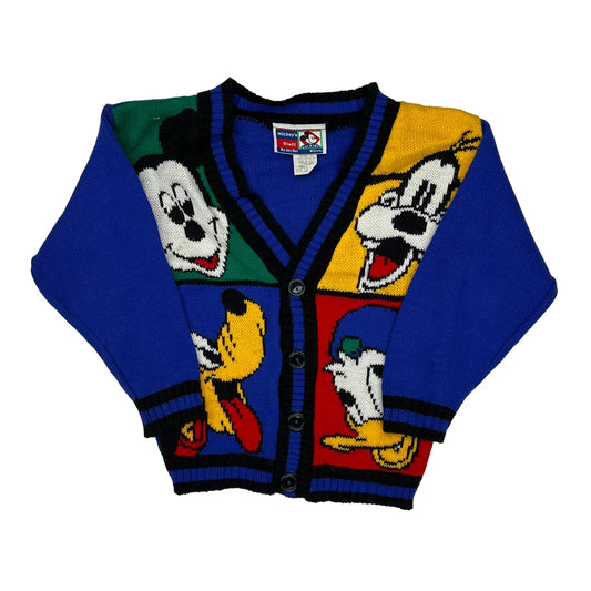 Vintage Age 4-5 Disney Cartoon Cardigan - XS Blue Acrylic