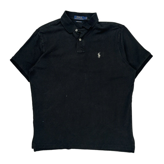 Polo By Ralph Lauren Slim Fit Polo Shirt - Large Black Cotton