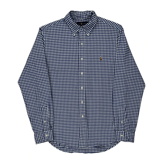 Slim Fit Ralph Lauren Checked Shirt - Large Blue Cotton